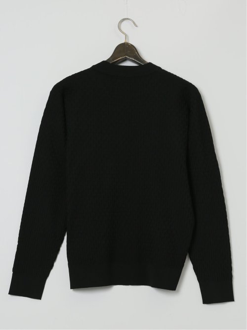 【大きいサイズ】ジーステージ/G-stage ブリスター編み モックネックニット