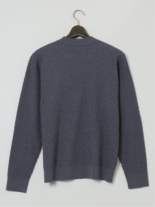 【大きいサイズ】ジーステージ/G-stage ブリスター編み モックネックニット