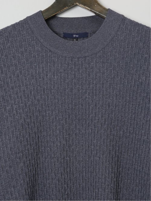 【大きいサイズ】ジーステージ/G-stage ブリスター編み モックネックニット