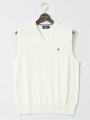 【大きいサイズ】ポロ/POLO 綿混無地 Vネックニットベスト