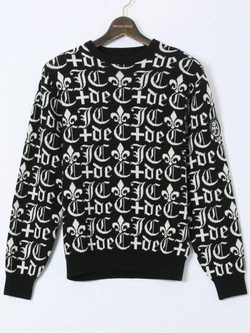 大きいサイズ】カステルバジャック/CASTELBAJAC ウール ロゴジャガード
