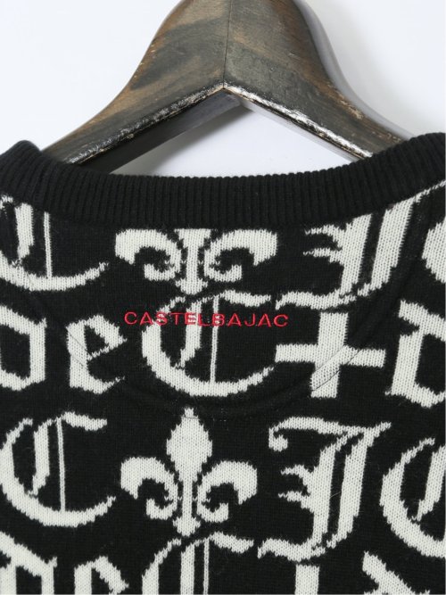 大きいサイズ】カステルバジャック/CASTELBAJAC ウール ロゴジャガード