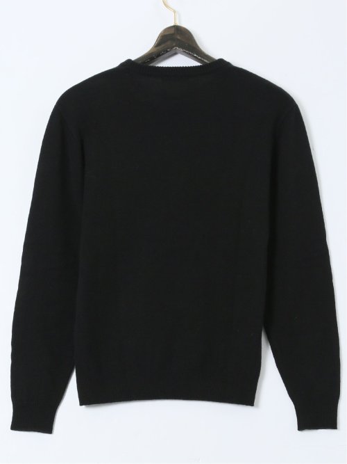 【大きいサイズ】カステルバジャック/CASTELBAJAC ウール混 ロゴ刺繍 クルーネックニット