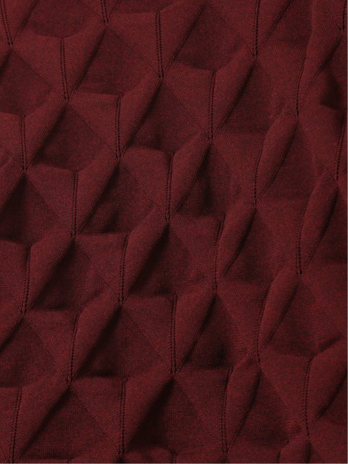 【大きいサイズ】ビバハート/VIVA HEART ストレッチ ハンドウォッシャブル 3Dアーガイル柄 クルーニット