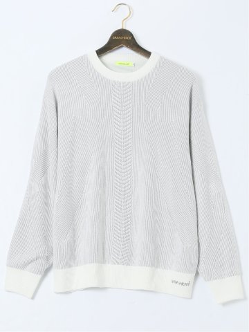 【大きいサイズ】ビバハート/VIVA HEART ストレッチ ハンドウォッシャブル 裏地付 畔編みクルーニット