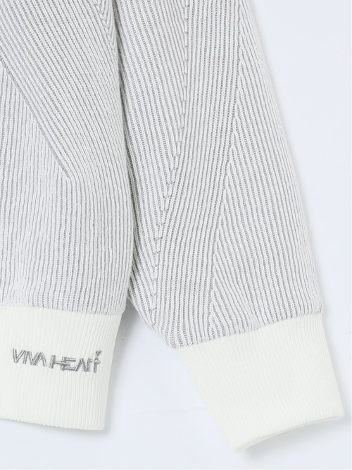 【大きいサイズ】ビバハート/VIVA HEART ストレッチ ハンドウォッシャブル 裏地付 畔編みクルーニット