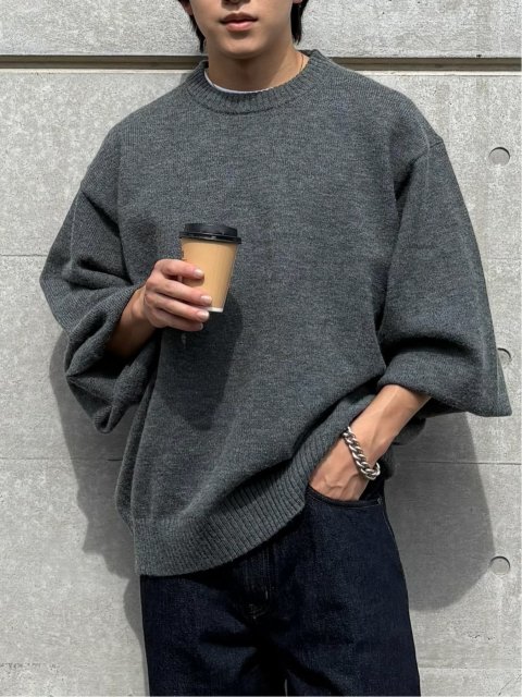 ドロー/DRAW ハンドウォッシャブル ビッグシルエット クルーニット （ユニセックス）