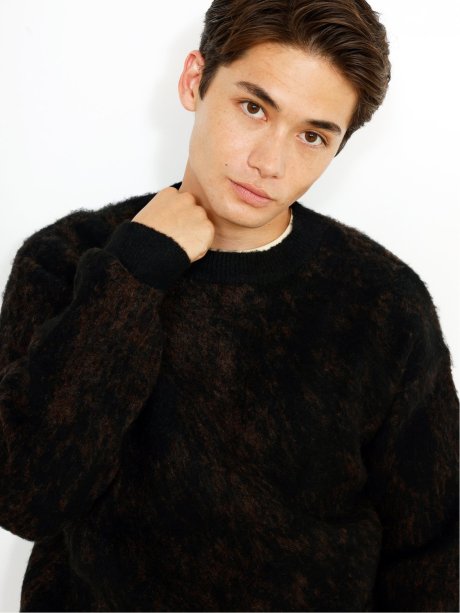 ドロー/DRAW ストレッチ シャギー クルーニット （ユニセックス）