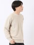 ニット プルオーバー メンズ 長袖 ストレッチ ウォッシャブル クルーネック セーター ふわもち 鹿の子
