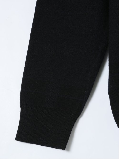 ウォッシャブル ストレッチ チェック柄 クルーニット