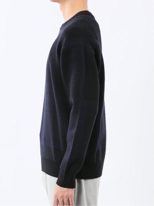 ウォッシャブル ストレッチ チェック柄 クルーニット