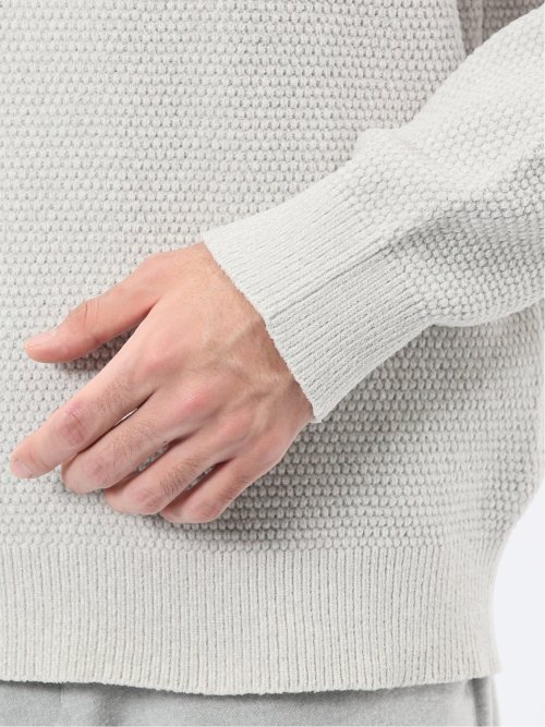 ウォッシャブル ストレッチ 鹿の子 モックネックニット