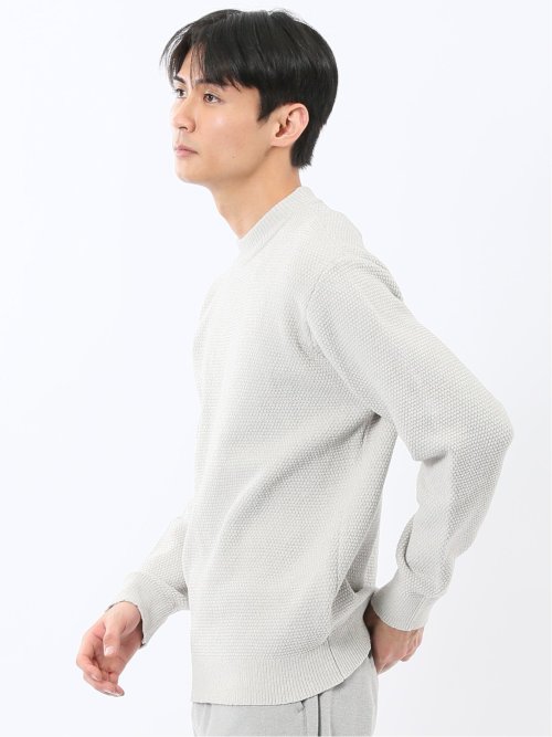 ウォッシャブル ストレッチ 鹿の子 モックネックニット