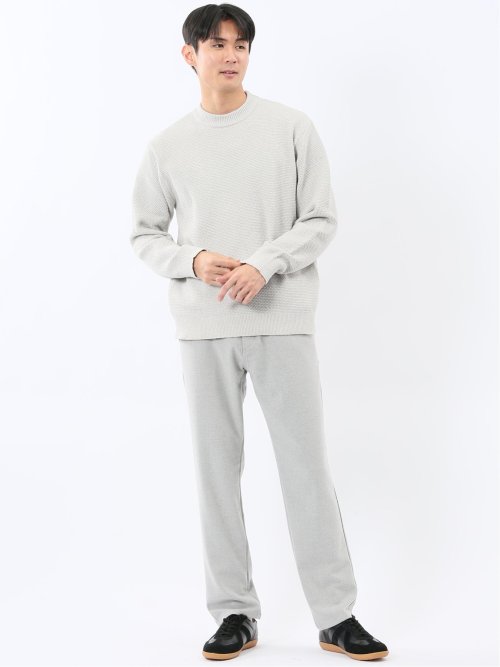 ウォッシャブル ストレッチ 鹿の子 モックネックニット