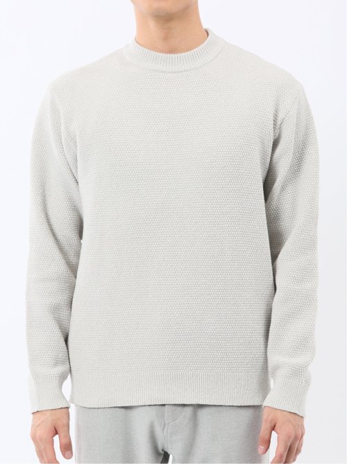 ウォッシャブル ストレッチ 鹿の子 モックネックニット