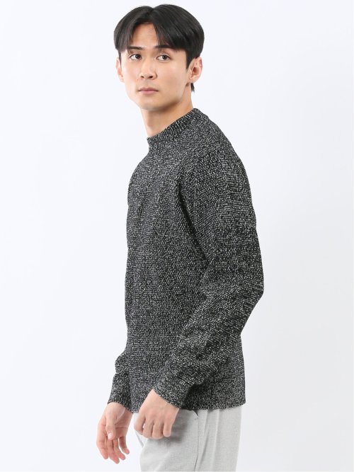 ウォッシャブル ストレッチ 鹿の子 モックネックニット