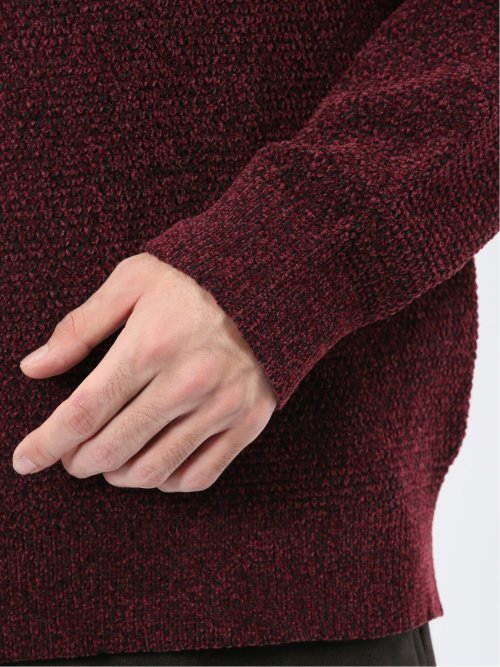 ウォッシャブル ストレッチ 鹿の子 モックネックニット