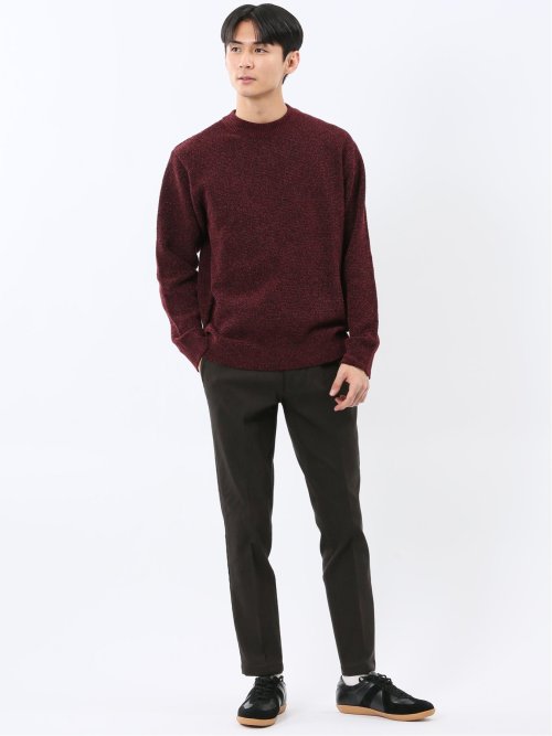 ウォッシャブル ストレッチ 鹿の子 モックネックニット