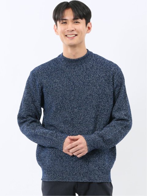 ウォッシャブル ストレッチ 鹿の子 モックネックニット