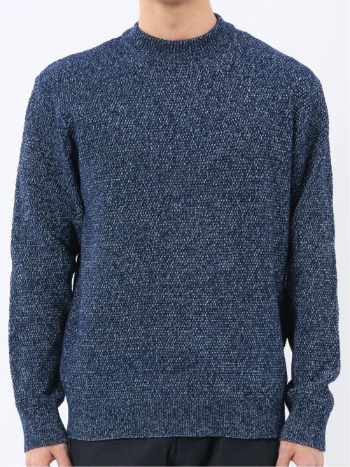 ウォッシャブル ストレッチ 鹿の子 モックネックニット