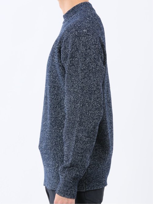 ウォッシャブル ストレッチ 鹿の子 モックネックニット