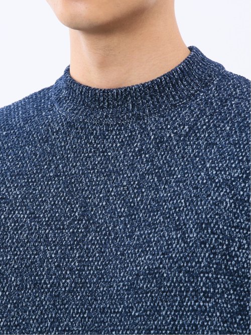 ウォッシャブル ストレッチ 鹿の子 モックネックニット