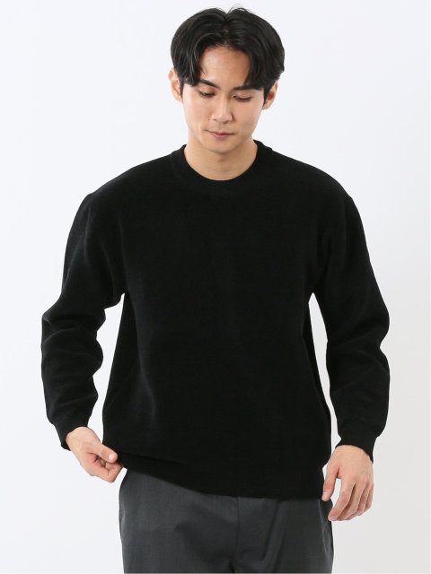 ウォッシャブル ストレッチ ベロア クルーニット