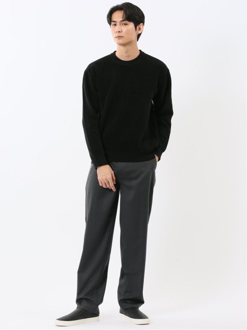 ウォッシャブル ストレッチ ベロア クルーニット