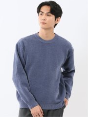 ウォッシャブル ストレッチ ベロア クルーニット