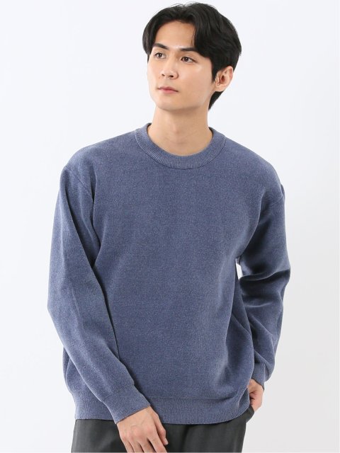 ウォッシャブル ストレッチ ベロア クルーニット