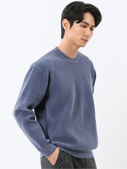 ウォッシャブル ストレッチ ベロア クルーニット