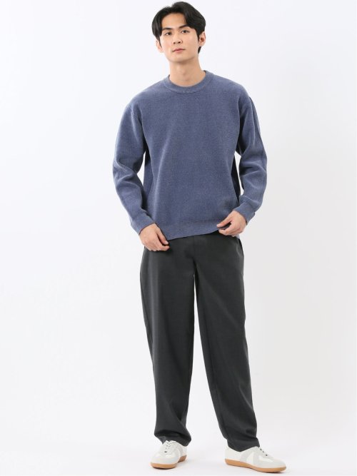 ウォッシャブル ストレッチ ベロア クルーニット