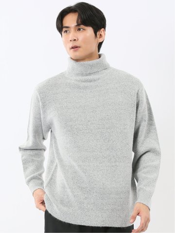 ハンドウォッシャブル ストレッチ 天竺 タートルニット