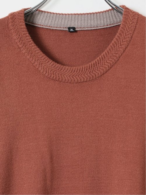 【大きいサイズ】KAITEKI+ ニット セーター メンズ 長袖 ストレッチ ウォッシャブル クルーネック マシュマロライク