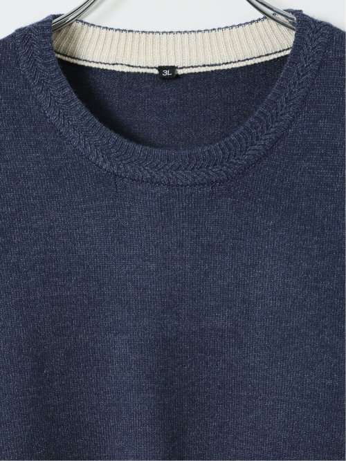 【大きいサイズ】KAITEKI+ ニット セーター メンズ 長袖 ストレッチ ウォッシャブル クルーネック マシュマロライク