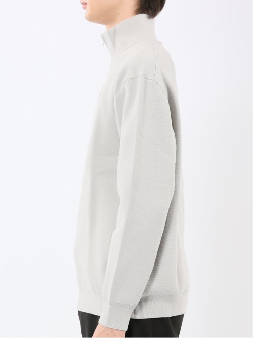 ウォッシャブル ハーフジップ スタンドニット