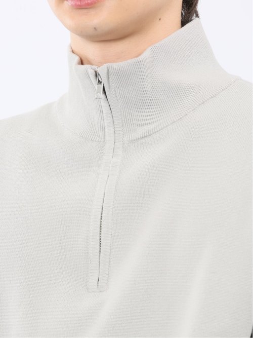 ウォッシャブル ハーフジップ スタンドニット