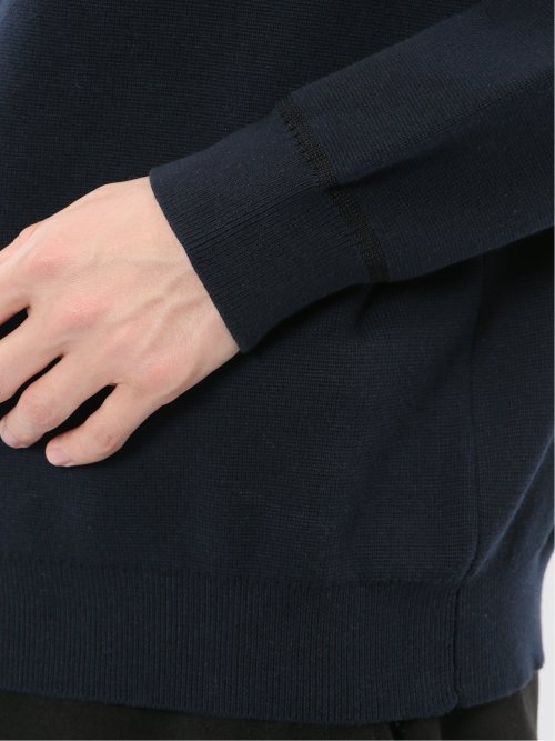 ウォッシャブル ハーフジップ スタンドニット