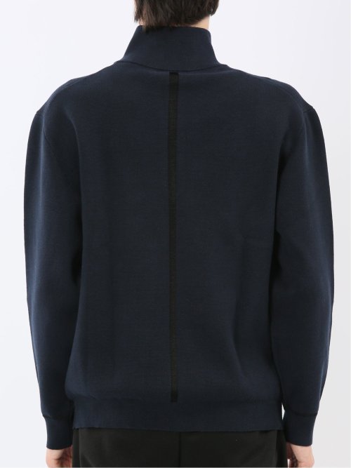 ウォッシャブル ハーフジップ スタンドニット