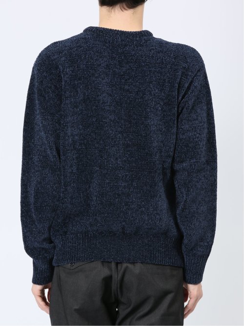 モールチェック柄 クルーネックニット