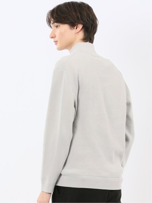 ウォッシャブル ハーフジップ スタンドニット