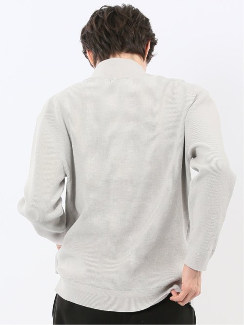 ウォッシャブル ハーフジップ スタンドニット