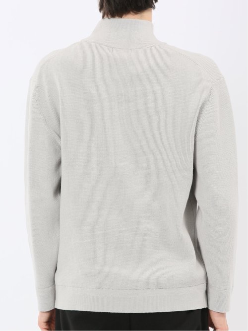 ウォッシャブル ハーフジップ スタンドニット