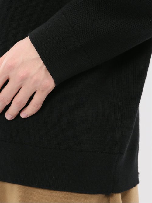 ウォッシャブル ハーフジップ スタンドニット