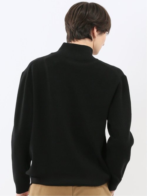 ウォッシャブル ハーフジップ スタンドニット