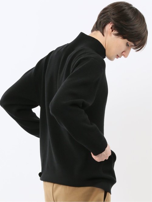 ウォッシャブル ハーフジップ スタンドニット