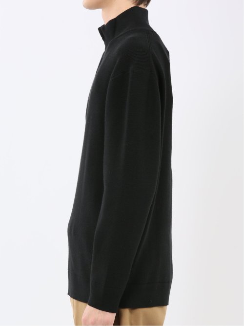 ウォッシャブル ハーフジップ スタンドニット