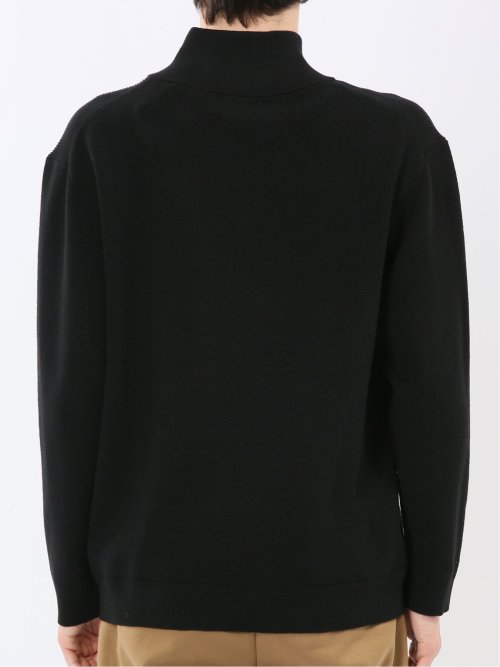 ウォッシャブル ハーフジップ スタンドニット