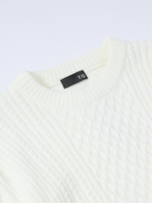 ハンドウォッシャブル モールケーブル編み クルーニット