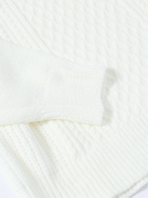 ハンドウォッシャブル モールケーブル編み クルーニット